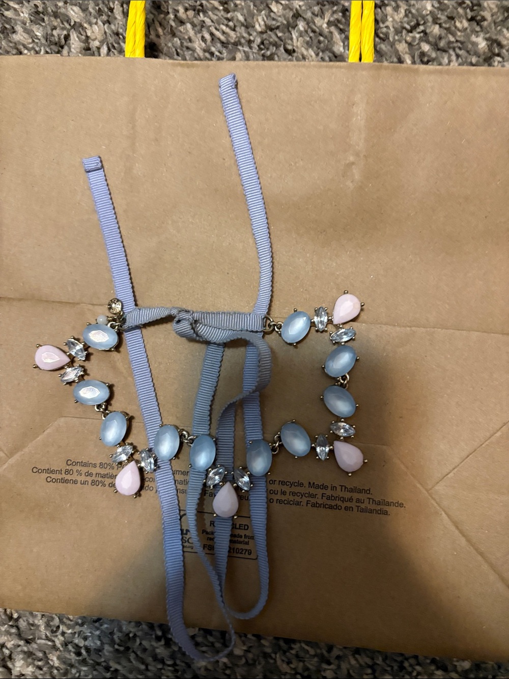 Pastel ribbon statement necklace